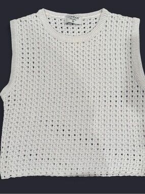 Comfy Crochet Sleeveless Crop Top in White